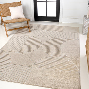 Nordby Geometric Arch Scandi Striped Area Rug